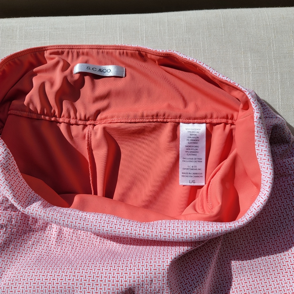 S.C. & CO Ladies' Skort Pull-On, Tummy Control Waistband Red sz Large L - Picture 3 of 9
